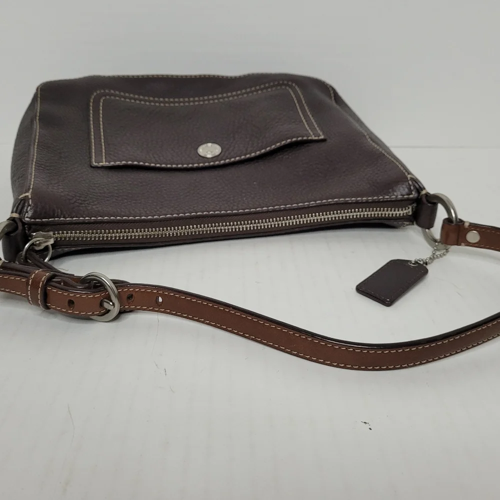 Coach Chocolate Brown Pebbled Leather Chelsea Shoulder Bag #C0782-F10890 - Picture 7 of 9